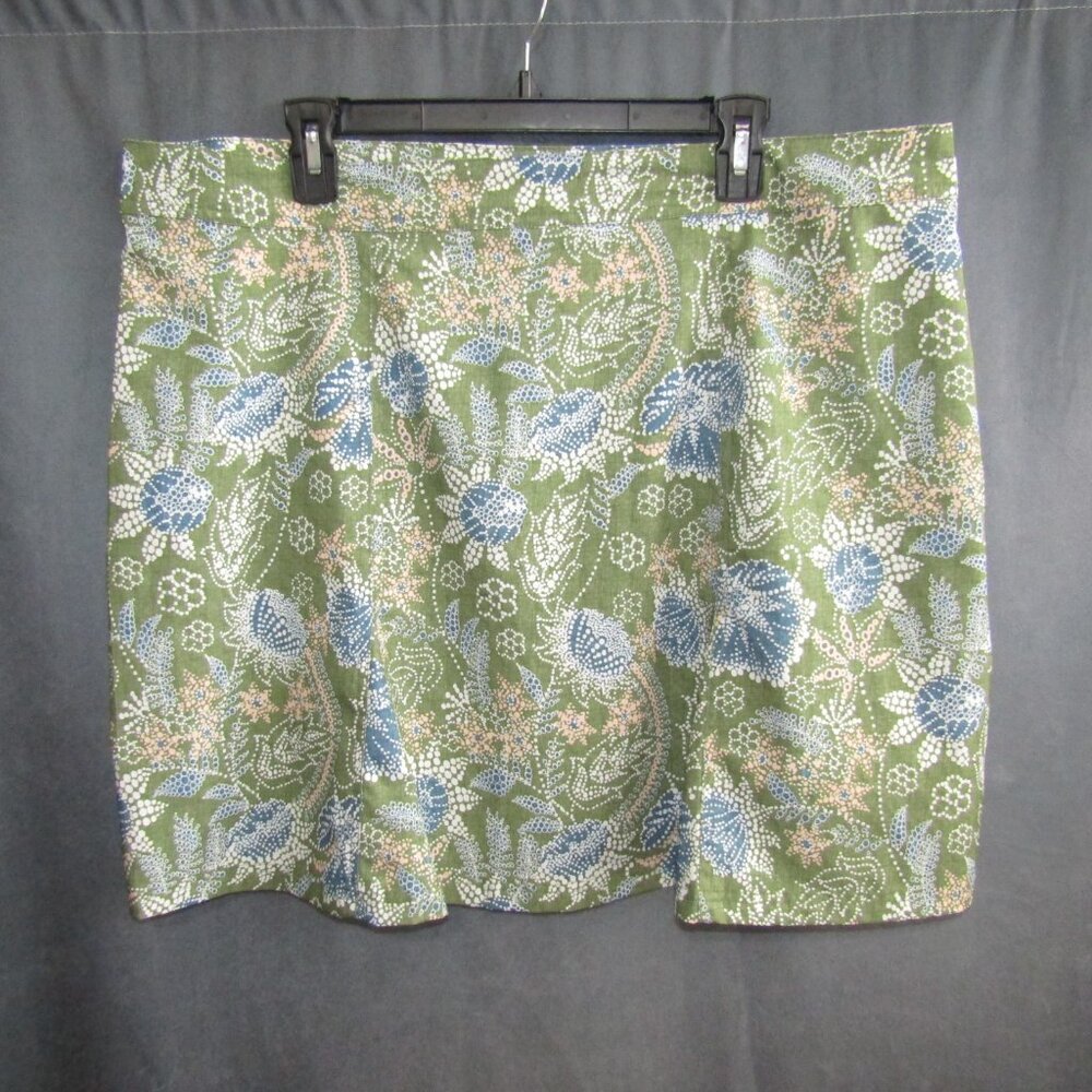 RipSkirt Hawaii Skirt Size XXL Green Blue Floral 19.5 In Length 2 Wrap Pockets - Picture 2 of 10